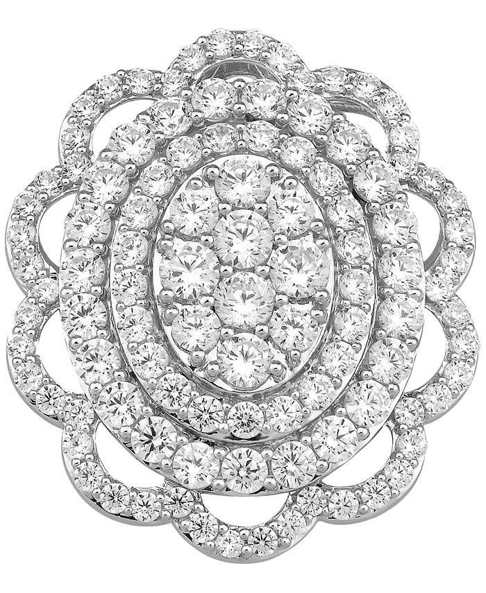 Macy's Diamond Flower Cluster Ring (3 ct. t.w.) in 10k White Gold Macy's