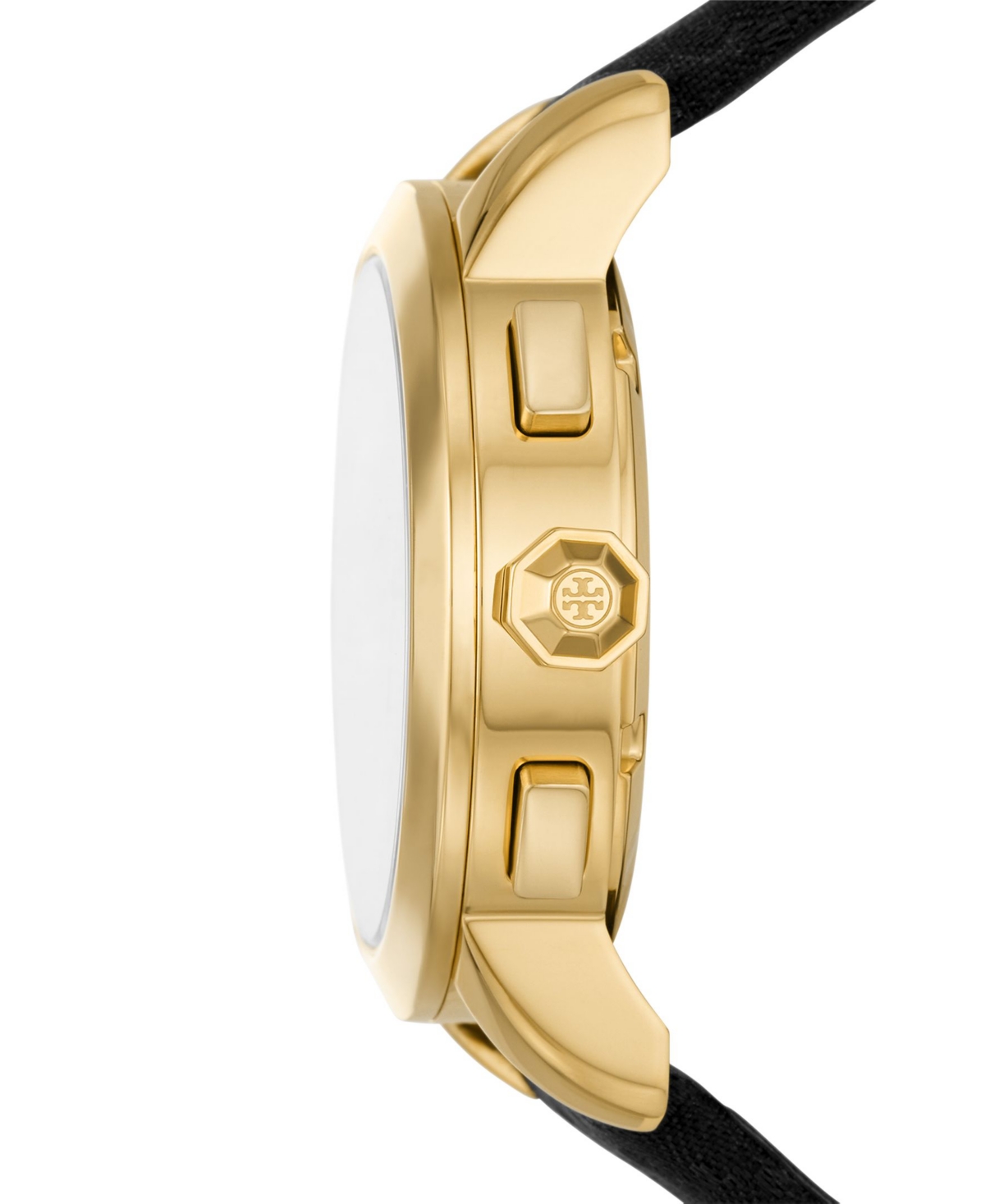 Tory Burch Women's Chronograph The ToryLeather Strap Watch 37mm - Black