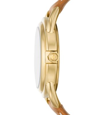 Tory Burch Women's The Miller Brown Leather Strap Watch 32mm