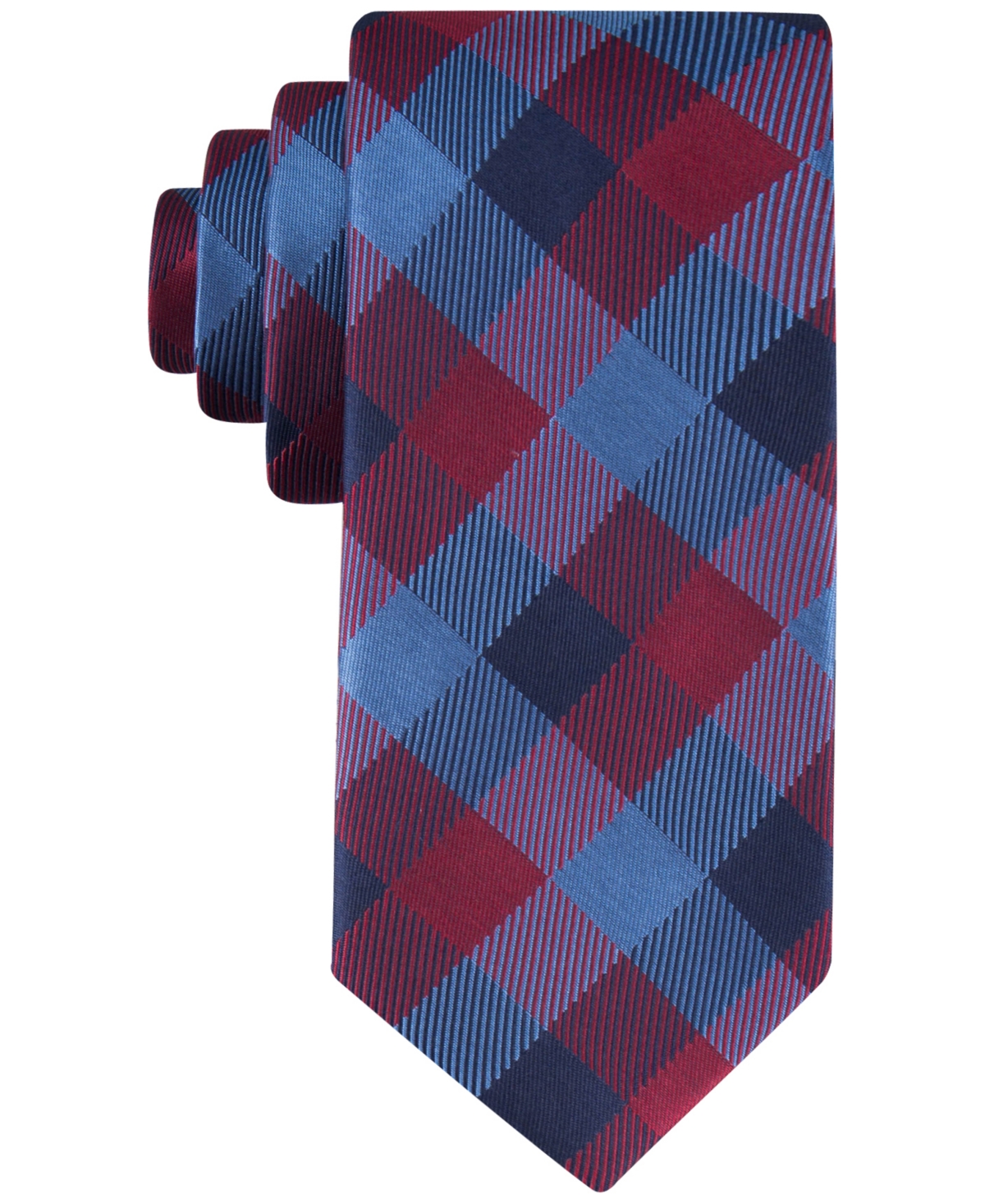 Tommy Hilfiger Men's Tonal Buffalo Check Tie In Navy,red