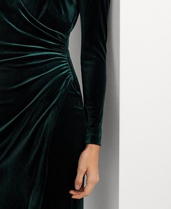 Lauren Ralph Lauren Women s Stretch Velvet Surplice Dress Macy s