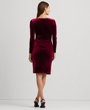 Ralph lauren velvet surplice dress sales