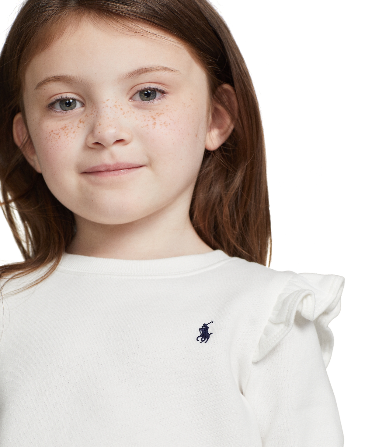 Polo Ralph Lauren Toddler and Little Girls Ruffled Fleece Sweatshirt - NAVY