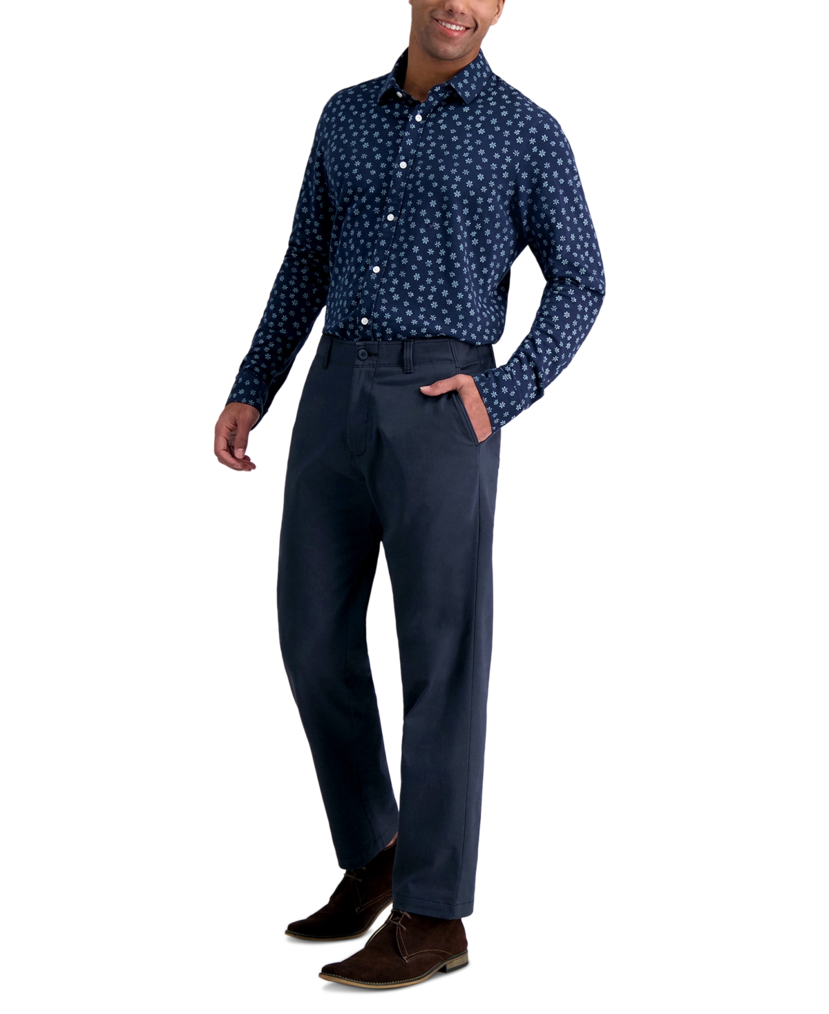 Men's Life Khaki Straight Fit Comfort Pant - Dark Navy