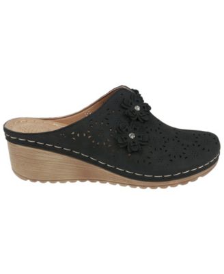 Women's Krista Perforated Flower Wedge Mules