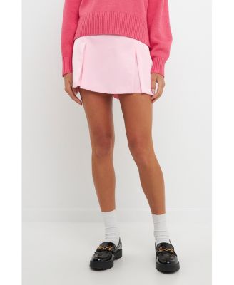 Women's Satin Single Pleat Skort