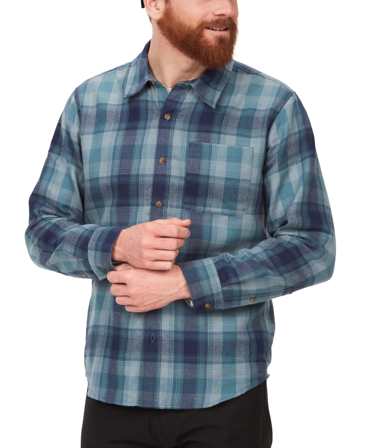 Men's Fairfax Plaid Lightweight Flannel Shirt - Arctic Navy