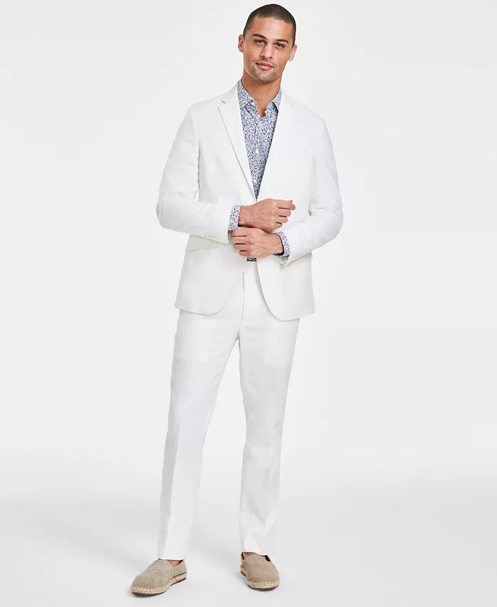 Men's Slim-Fit Stretch Linen Solid Suit