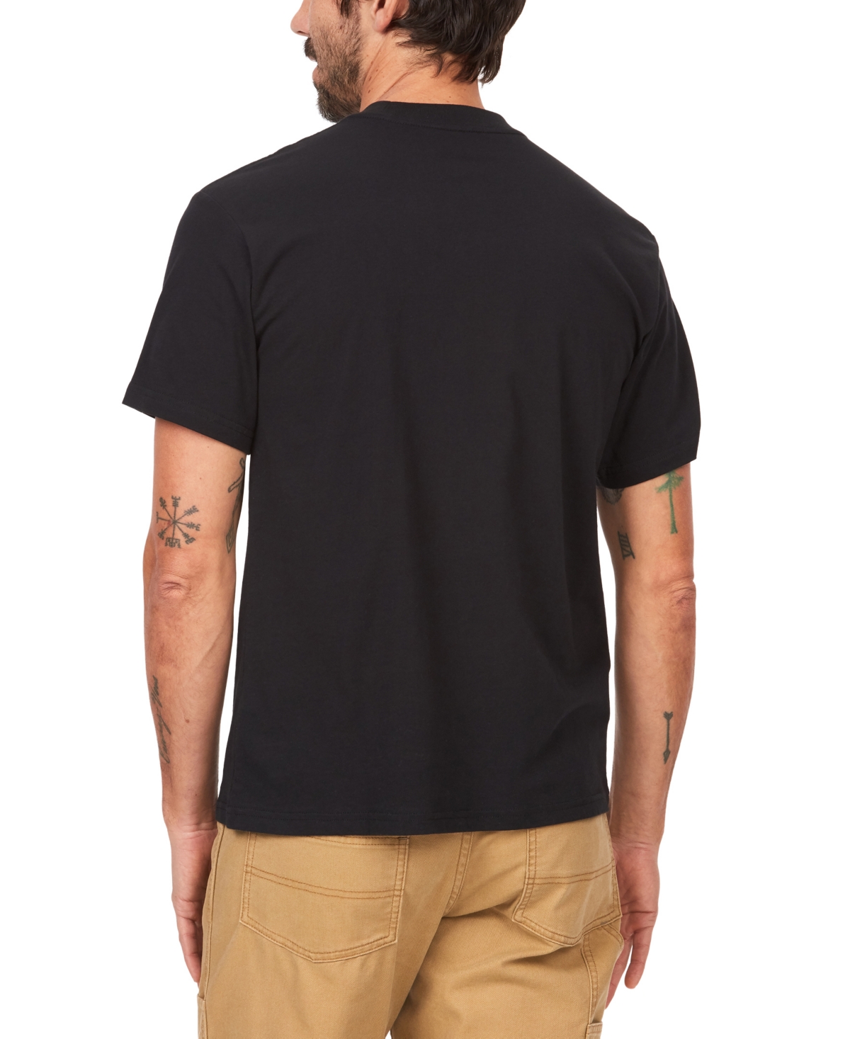 Shop Marmot Men's Mountain Works Gradient Logo Graphic Short-sleeve T-shirt In Black