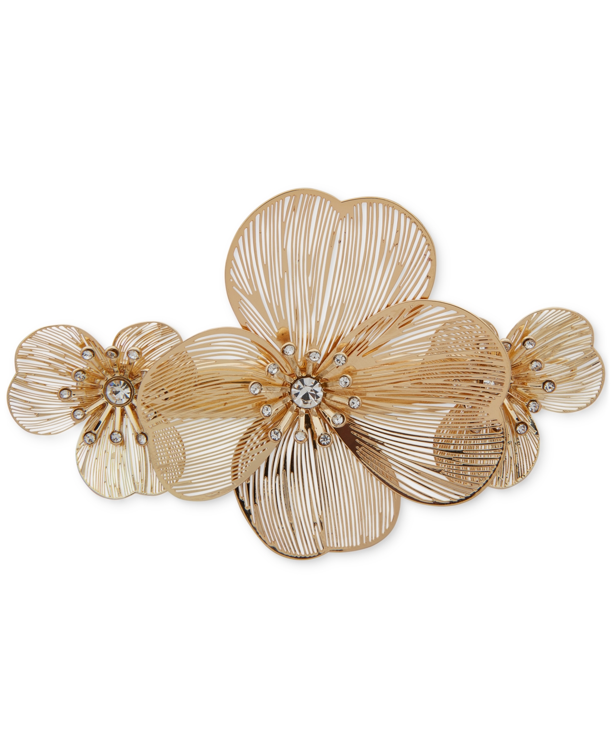 Lonna & Lilly Gold-tone Crystal Flower Hair Barrette In White