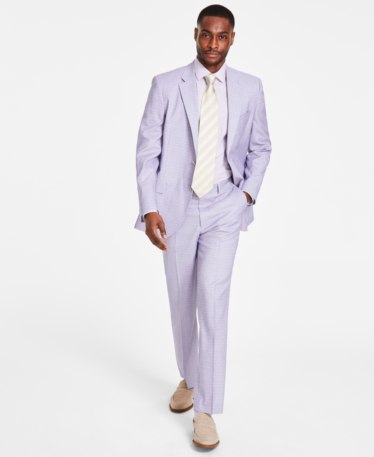 Shop Nautica Men's Modern-fit Seasonal Cotton Stretch Suit In Lilac