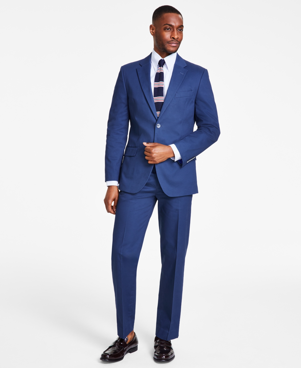 Shop Nautica Men's Modern-fit Seasonal Cotton Stretch Suit In Solid Navy