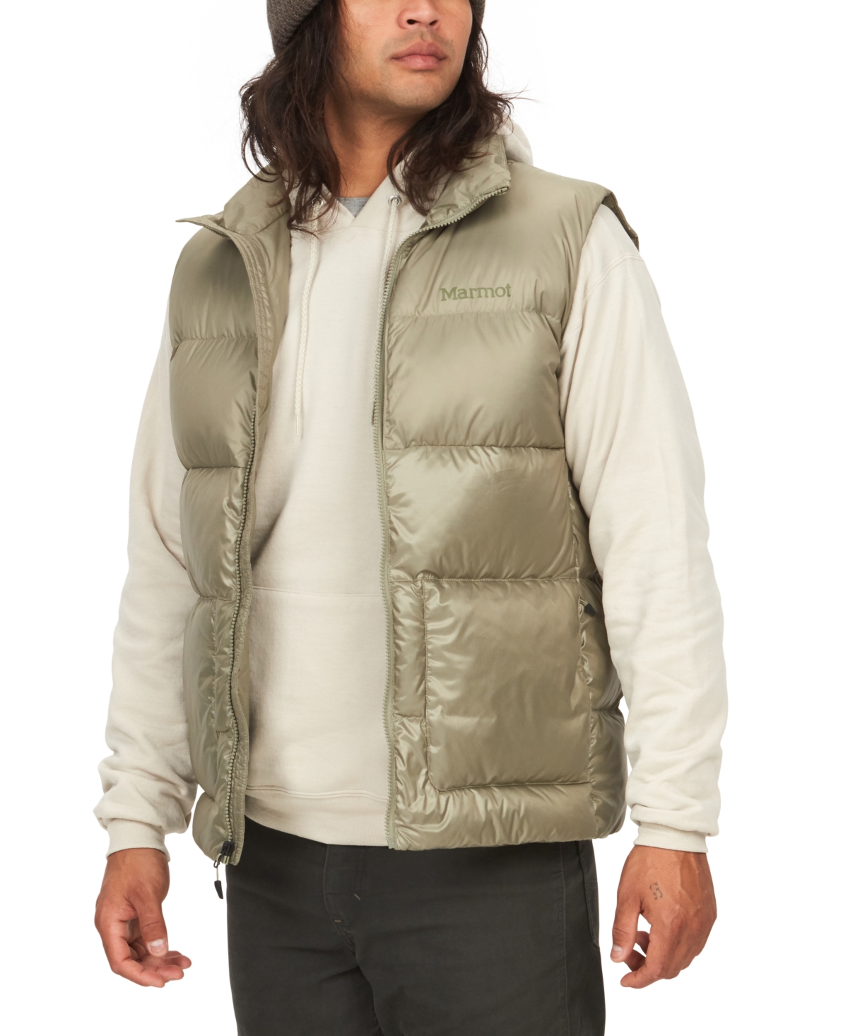 Men's Guides Quilted Full-Zip Down Vest - Chocolate