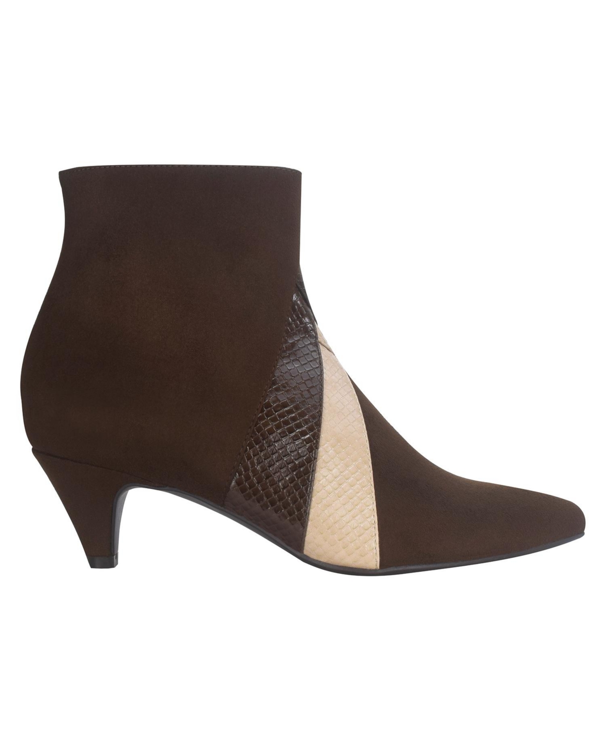 Impo Women's Ellette Memory Foam Kitten Heel Dress Booties - Mink Brown Multi - Faux Suede, Synthetic