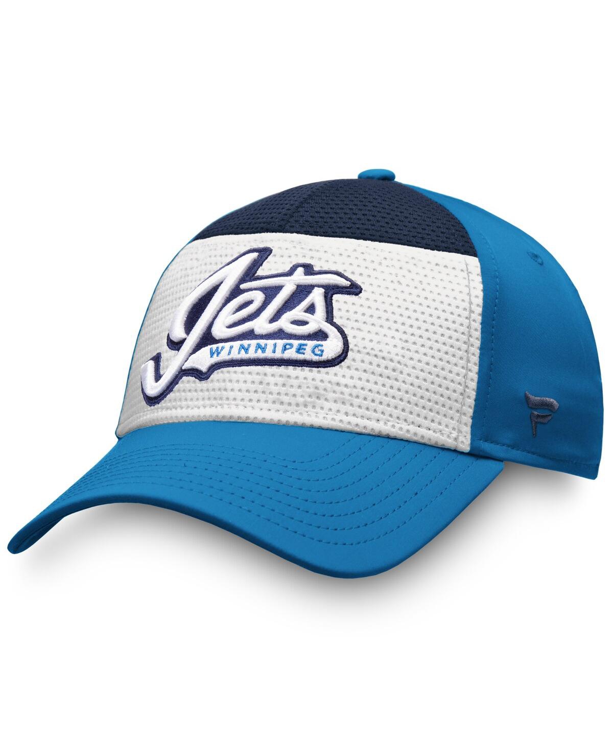 Shop Fanatics Men's  White, Blue Winnipeg Jets Breakaway Alternate Jersey Flex Hat In White,blue