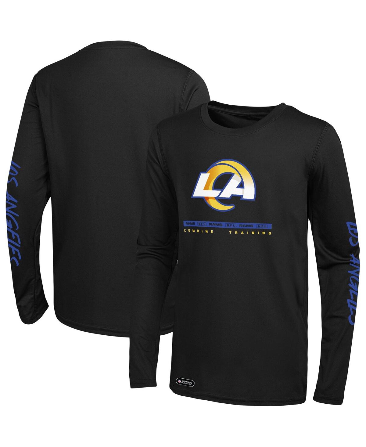 Outerstuff Men's Black Los Angeles Rams Agility Long Sleeve T-shirt