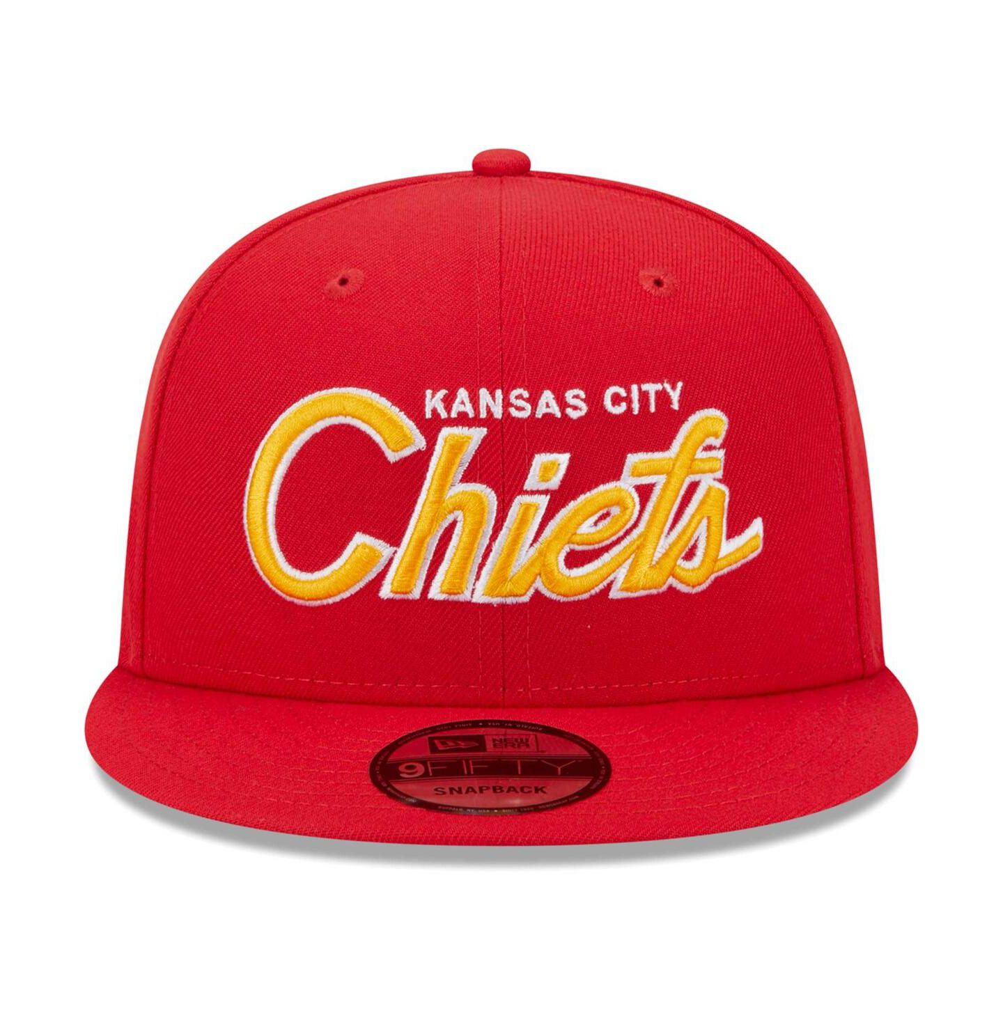 Мужская кепка New Era Red Kansas City Chiefs Main Script 9FIFTY Snapback Hat — фото 4