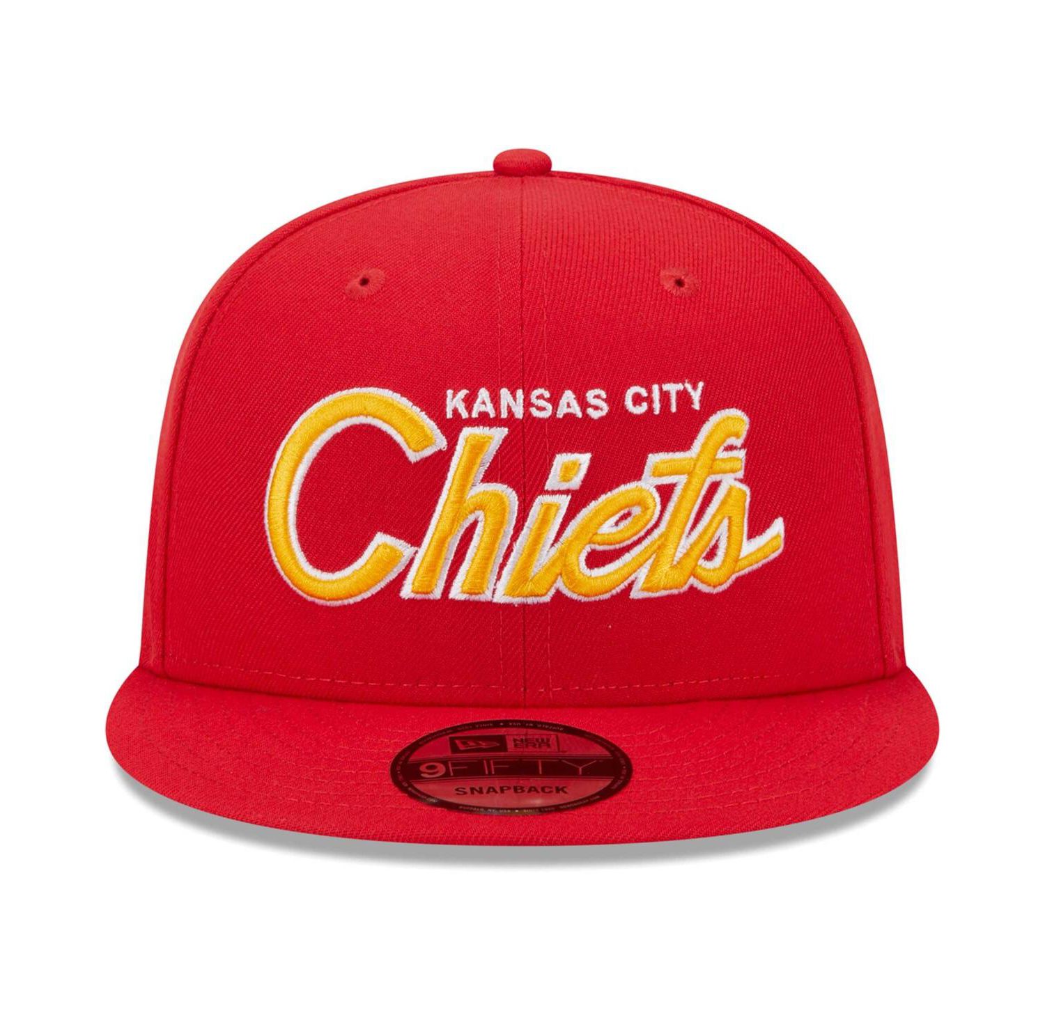 Men's Red Kansas City Chiefs Main Script 9FIFTY Snapback Hat