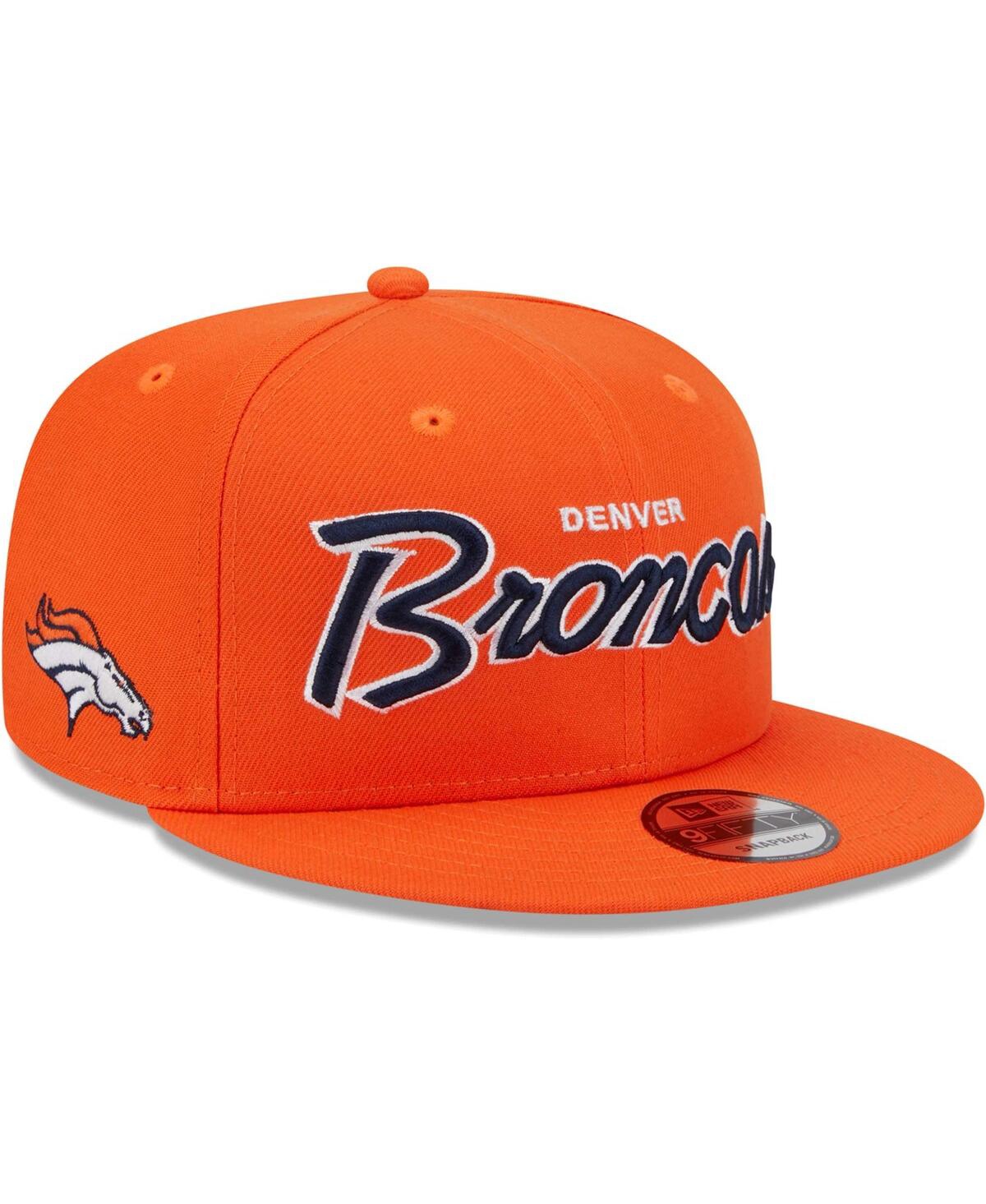 New Era Men's  Orange Denver Broncos Main Script 9fifty Snapback Hat