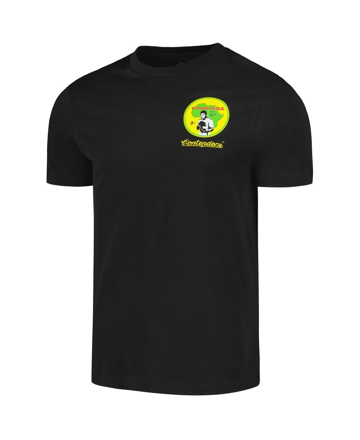 Shop Contenders Clothing Men's  Black Muhammad Ali Kinshasa Stamp T-shirt