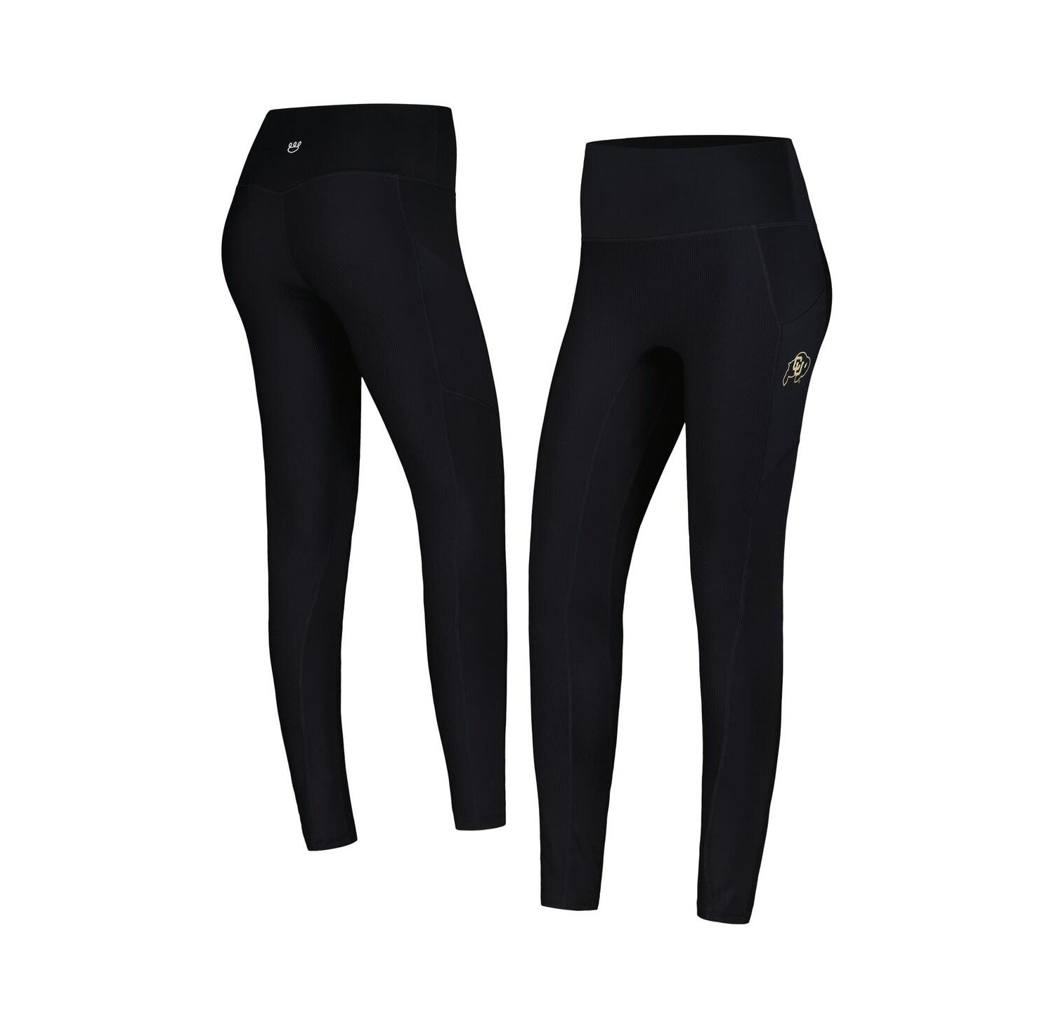 Women's Black Colorado Buffaloes 7/8 Mixed Media Pocket Leggings