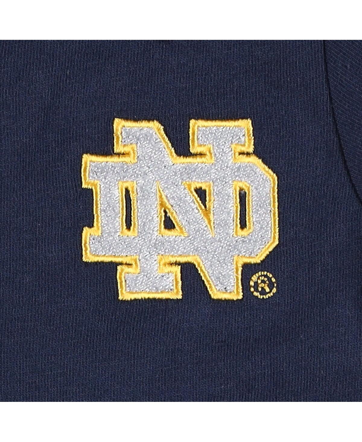 Little King Apparel Newborn And Infant Boys And Girls Navy Notre Dame Fighting Irish Lit Polo Bodysuit In Navy