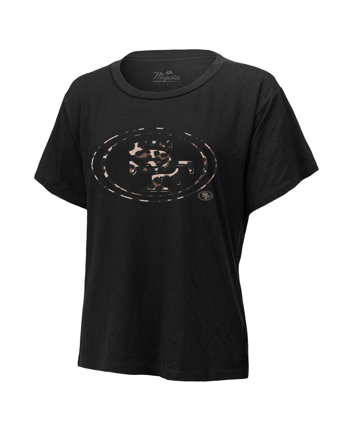 Majestic Women's  Threads Christian Mccaffrey Black San Francisco 49ers Leopard Player Name And Numbe In Black