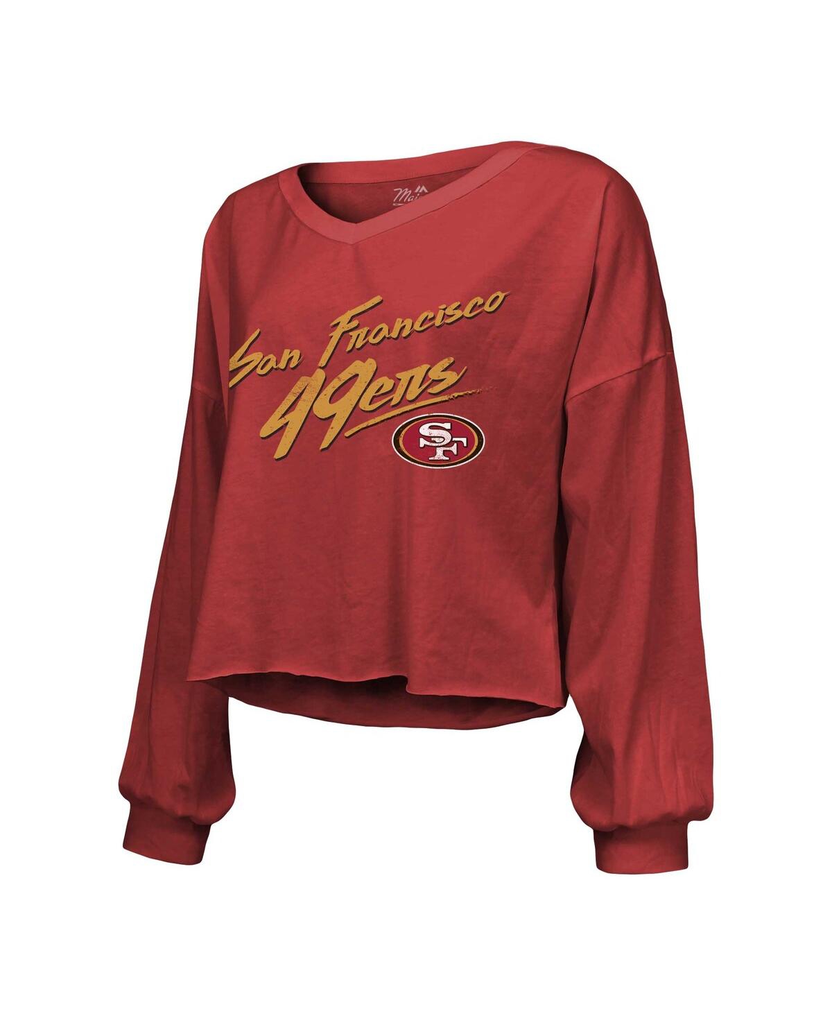 Majestic Threads Christian Mccaffrey Scarlet San Francisco 49ers Super Bowl Lviii Name & Number Scri In Scarlet