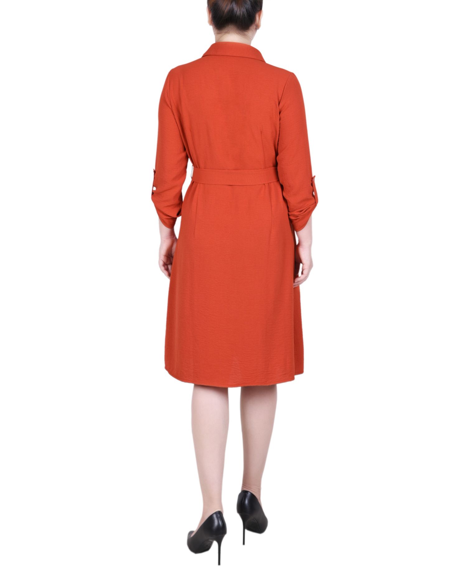 Women's Long Roll Tab Sleeve Shirtdress