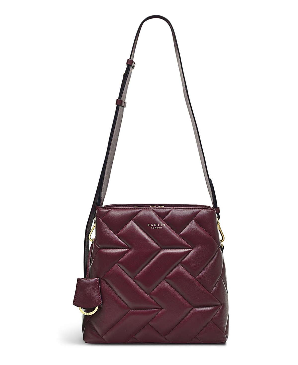 Radley London Dukes Place Small Compartment Leather Crossbody In Dark Cherry