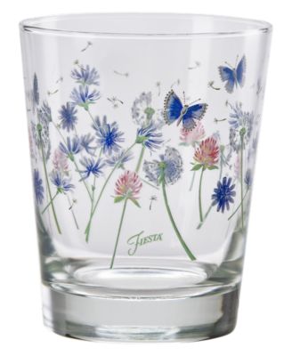 Breezy Floral Tapered Double Old Fashioned Glasses, Set of 4
