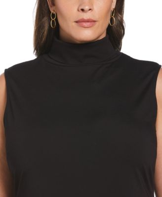 Plus Size Funnel Neck Sleeveless Dress