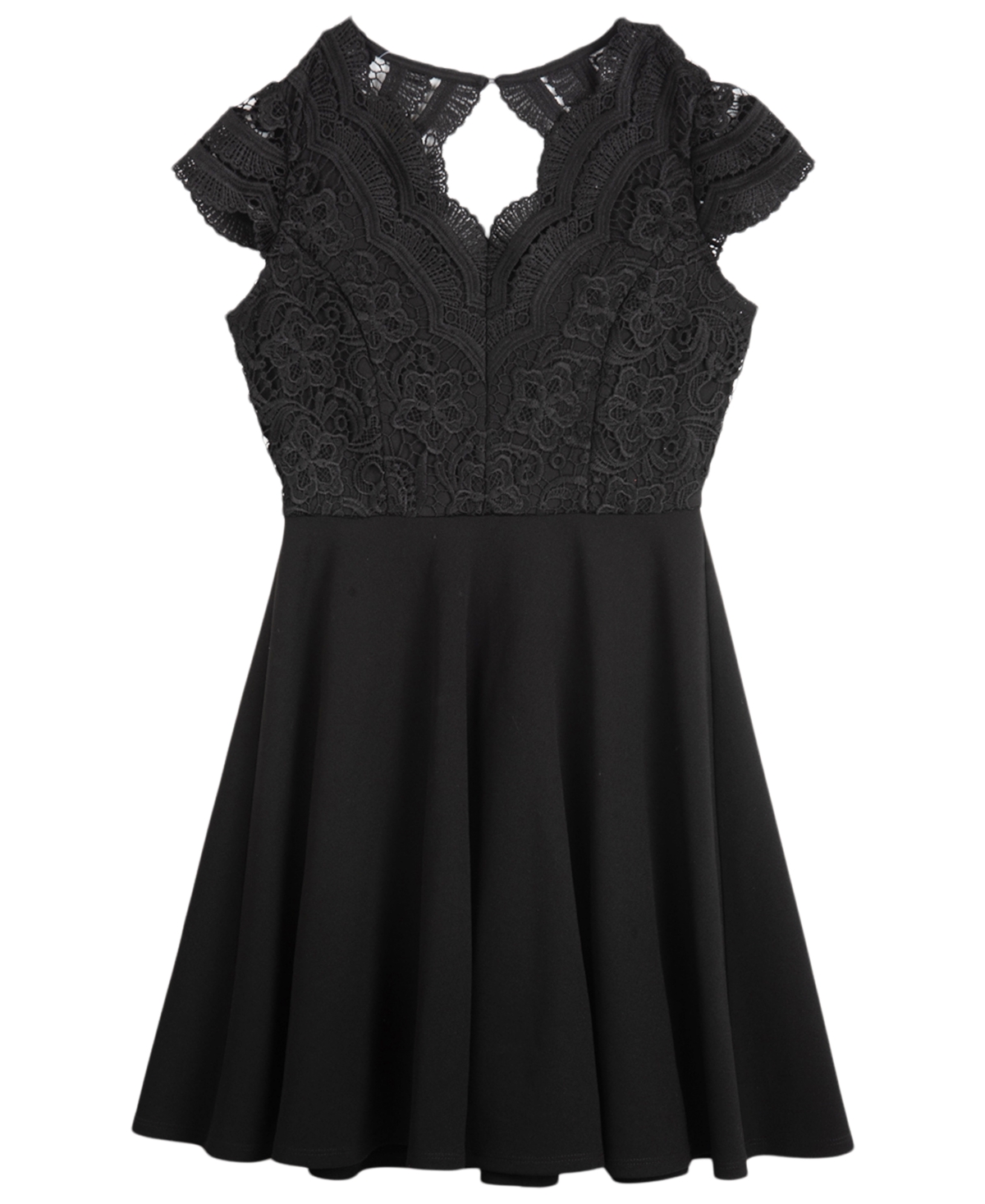 Rare Editions Big Girls Lace Bodice Skater Dress In Black ModeSens