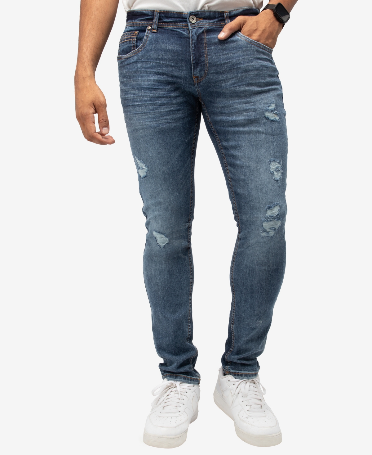 X-ray Men's Skinny Flex Jeans In Medium Blue