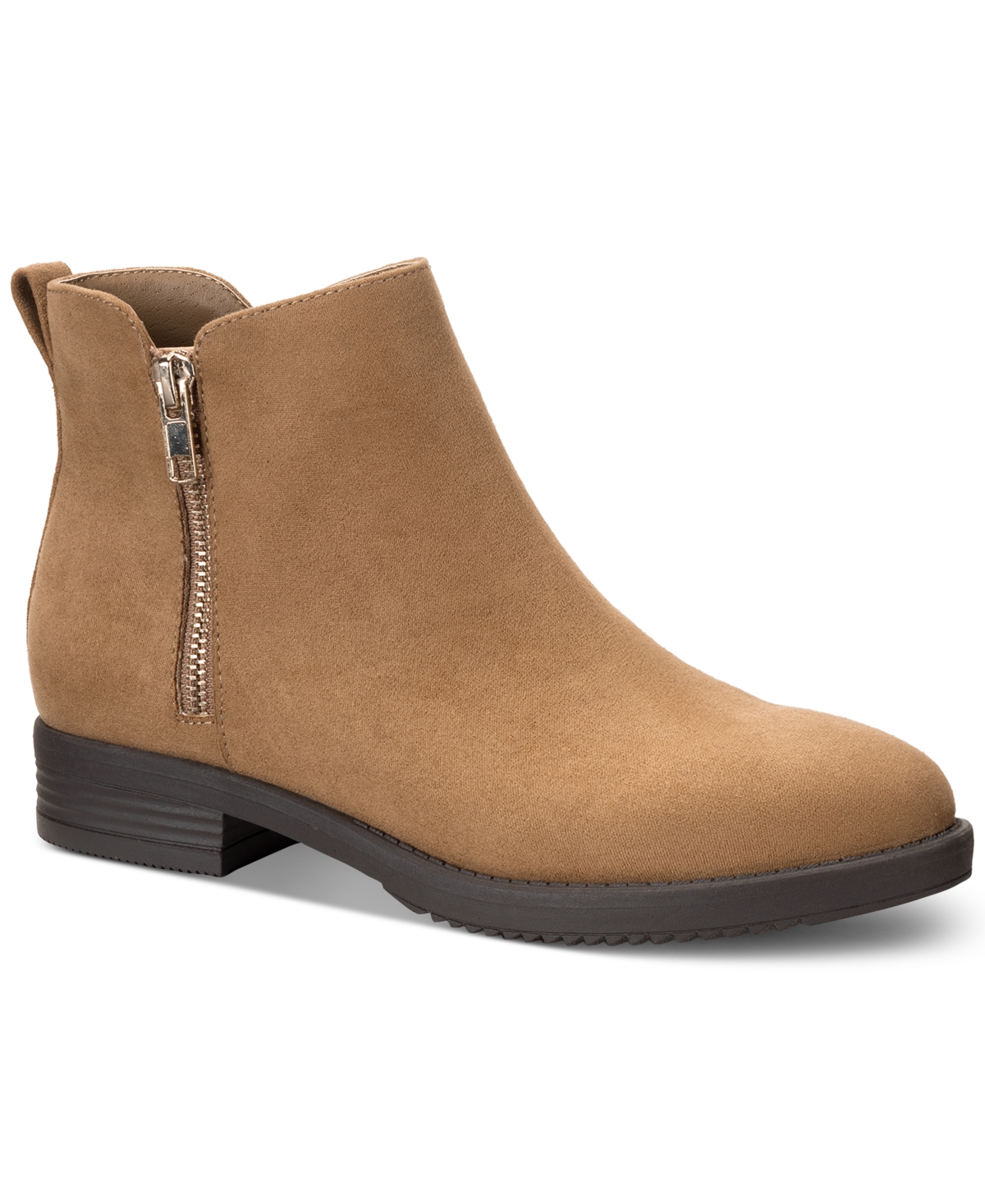 Style & Co Women's Laylaa Zip Ankle Booties, Created For Macy's In Sand Micro