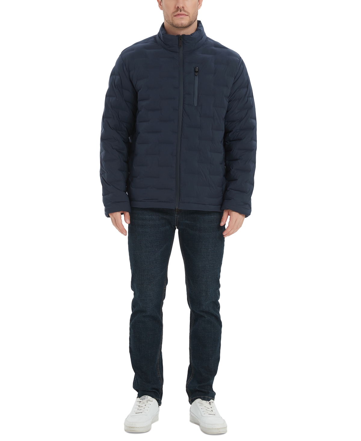 Outdoor United Men's Stretch Seamless Brick Quilted Full-Zip Puffer Jacket