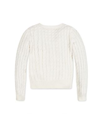 Girls Long Sleeve Classic Cable Cardigan Sweater