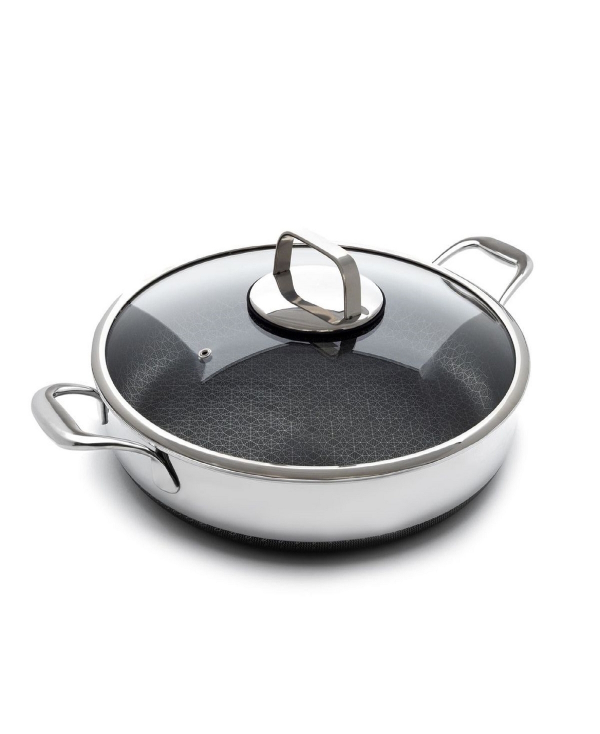 Shop Livwell Diamondclad Stainless Steel Aluminum Core 14" Hybrid Everything Pan In Silver,black