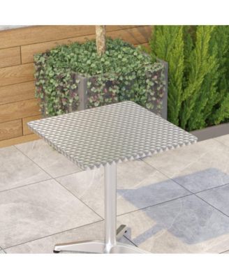 23.5'' Square Aluminum Indoor-Outdoor Table With Base
