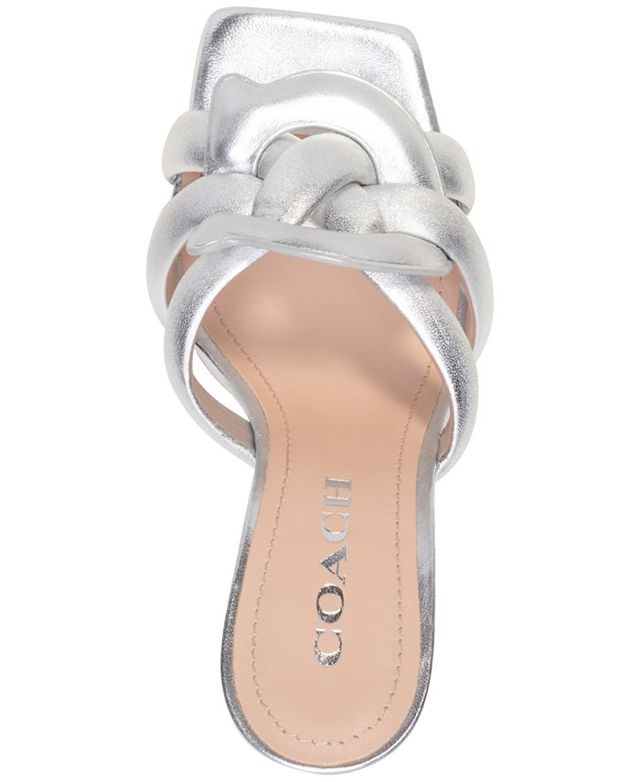 Coach silver flip flops hotsell