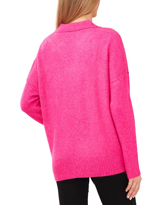 CeCe Women's LongSleeve VNeck Polo Sweater Macy's