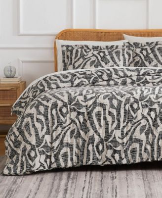 Khari Microfiber 3 Piece Duvet Cover Set, Queen