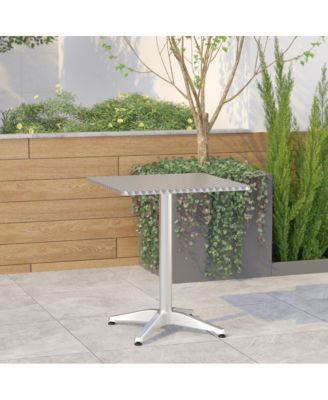 23.5'' Square Aluminum Indoor-Outdoor Table With Base
