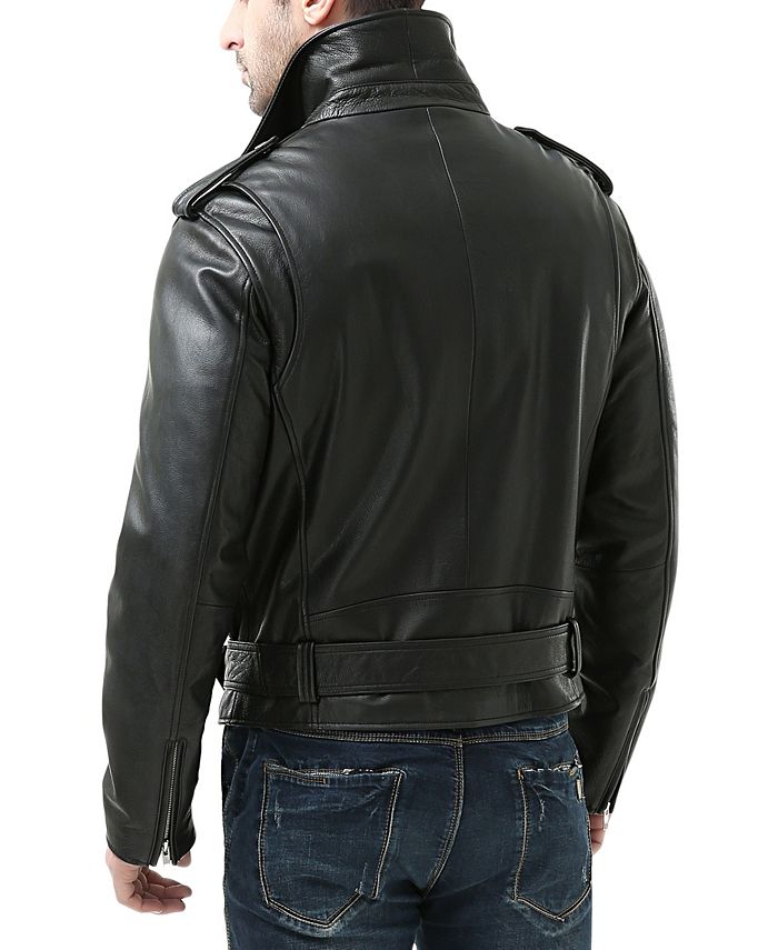 BGSD Men Classic Leather Motorcycle Jacket - Macy's
