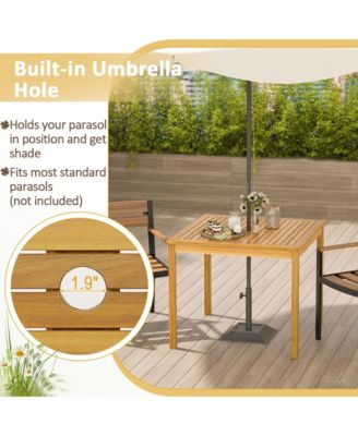 Patio Dining Table Acacia Wood Square Outdoor Bistro