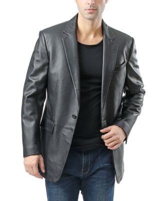 Men Nicholas One-Button Leather Blazer