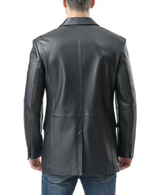 Men Nicholas One-Button Leather Blazer