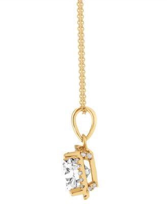 Certified Lab Grown Diamond Halo 18" Pendant Necklace (2 ct. t.w.) in 14k Gold