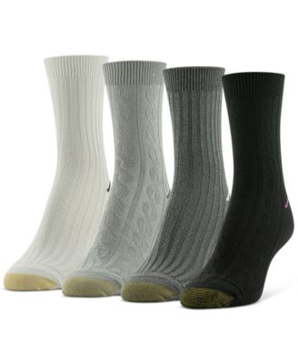 4 Pairs Women Plaid Knitted Mid Heel Socks