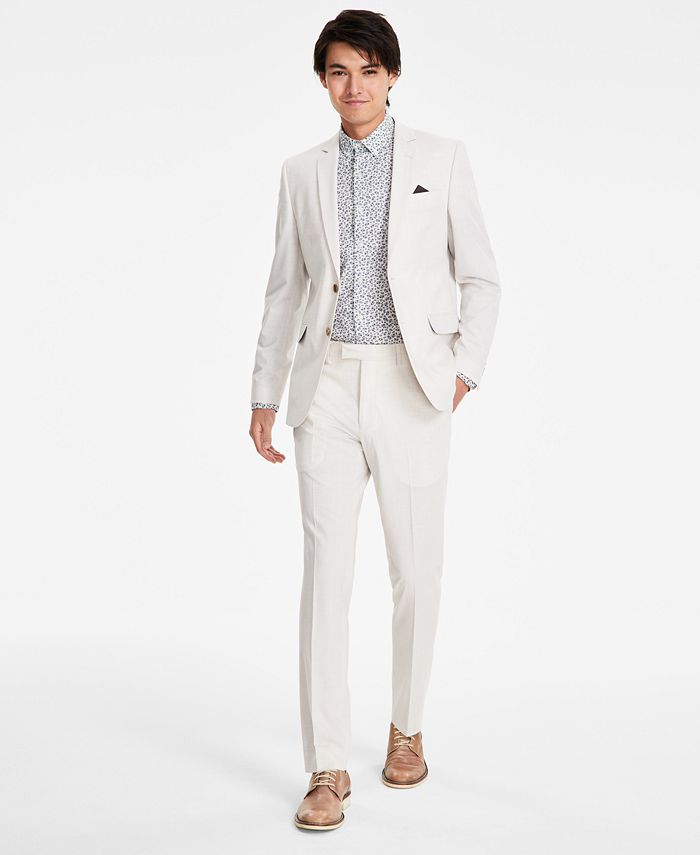 Nick Graham Men's Slim Fit Stretch Solid Tan Suit - Macy's